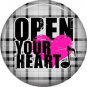 Open Your Heart, 1 Inch Punk Princess Button Badge Pin - 0354