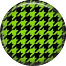 Black and Green Houndstooth, 1 Inch Punk Princess Button Badge Pin  - 0356