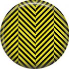 Yellow and Black Houndstooth in Chevron, 1 Inch Pinback Punk Princess Button Badge Pin - 0391