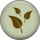 1 Inch Leaves on Green Background, Ecology Button Badge Pin - 1329