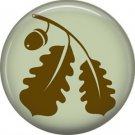 1 Inch Oak Leaves, Ecology Button Badge Pin - 1340