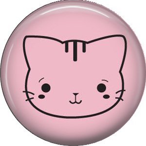 Pink Cat, Cat is Love 1 Inch Pinback Button Badge Pin - 6187