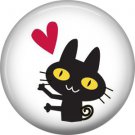 Cat with Heart, Cat is Love 1 Inch Pinback Button Badge Pin - 6203