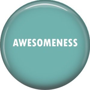 Awesomeness, 1 Inch Button Badge Pin of Fun Phrases - 1516