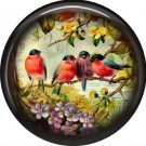 Birds on a Branch, 1 Inch Pinback Button Badge Pin - 0229