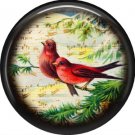 Red Birds, 1 Inch Pinback Button Badge Pin - 0233