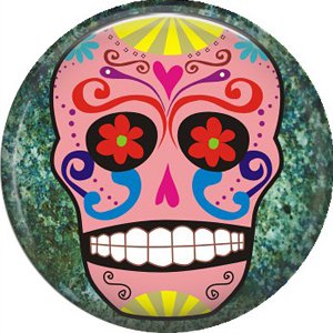 Dia de los Muertos Sugar Skull 1 inch Button Badge Pin - 6273
