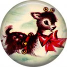 Mid Century Retro Christmas Image on a 1 inch Button Badge Pin - 3084