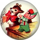 Mid Century Retro Christmas Image on a 1 inch Button Badge Pin - 3096