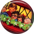 Mid Century Retro Christmas Image on a 1 inch Button Badge Pin - 3108