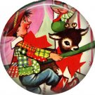 Mid Century Retro Christmas Image on a 1 inch Button Badge Pin - 3110