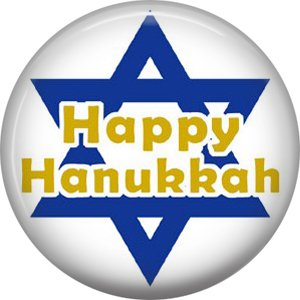 Happy Hanukkah, 1 Inch Pinback Button Badge Pin - 3066