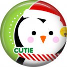 Cutie Santa Penguin, 1 Inch Be Merry Christmas Button Badge Pinback - 3037