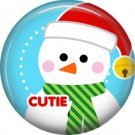 Cutie Snowman, 1 Inch Be Merry Pinback Button Badge Pin - 3046