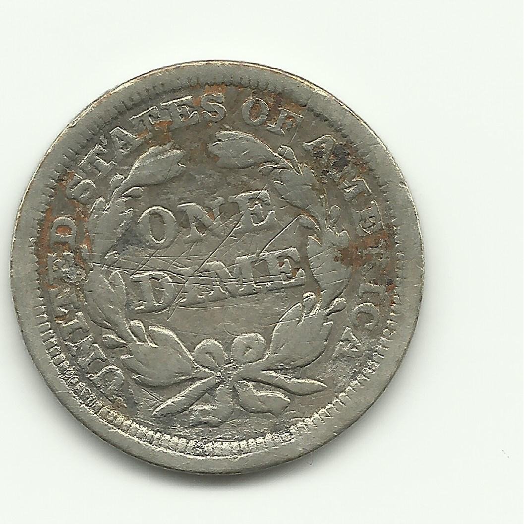 1854 Seated Liberty Dime with arrows