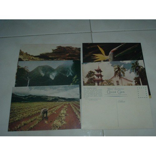 Six WWII Vintage Spectratone Color Nonposted Post Cards - Rare!