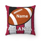 Personalized Football ATLANTA Throw, Sofa, Couch Square Pillow CASE ONLY