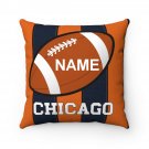Personalized Football CHICAGO Throw, Sofa, Couch Square Pillow CASE ONLY