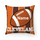 Personalized Football CLEVELAND Throw, Sofa, Couch Square Pillow CASE ONLY