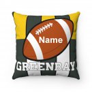 Personalized Football GREENBAY Throw, Sofa, Couch Square Pillow CASE ONLY