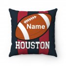 Personalized Football HOUSTON Throw, Sofa, Couch Square Pillow CASE ONLY