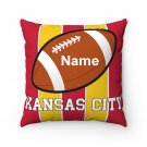Personalized Football KANSAS CITY Throw, Sofa, Couch Square Pillow CASE ONLY