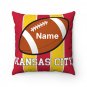 Personalized Football KANSAS CITY Throw, Sofa, Couch Square Pillow CASE ONLY