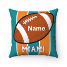Personalized Football MIAMI Throw, Sofa, Couch Square Pillow CASE ONLY