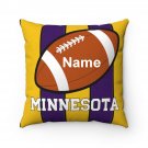 Personalized Football MINNESOTA Throw, Sofa, Couch Square Pillow CASE ONLY