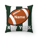 Personalized Football NEW YORK Throw, Sofa, Couch Square Pillow CASE ONLY