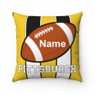 Personalized Football PITTSBURGH Throw, Sofa, Couch Square Pillow CASE ONLY