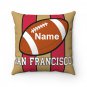 Personalized Football SAN FRANCISCO Throw, Sofa, Couch Square Pillow CASE ONLY