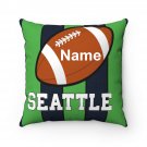 Personalized Football SEATTLE Throw, Sofa, Couch Square Pillow CASE ONLY