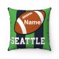 Personalized Football SEATTLE Throw, Sofa, Couch Square Pillow CASE ONLY