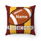 Personalized Football WASHINGTON Throw, Sofa, Couch Square Pillow CASE ONLY