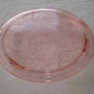 Jeanette Glass Sunflower pink footed cake plate