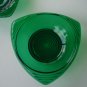 Anchor Hocking Forrest Green bon bon bowl three cornered