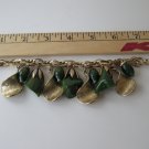 Bakelite an Metal Goldtone Bracelet. Green