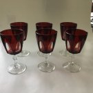 Cristal D’Arques Durand Gothic 6 wine glasses cut red to clea