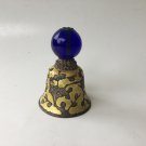19th Century Chinese Mandarin Qing Enamel Bell Blue Peking Glass Hat Rank Badge