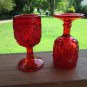L. E. Smith Red Moon and Stars Wine Glasses 4 1/2" tall