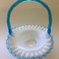 Vintage Fenton Aquacrest Art Glass Basket large