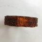 Vintage Pierce amber Root Beer Flora Carved Bangle