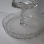 Imperial Glass Clear Scroll Cake Stand Salver 1960's