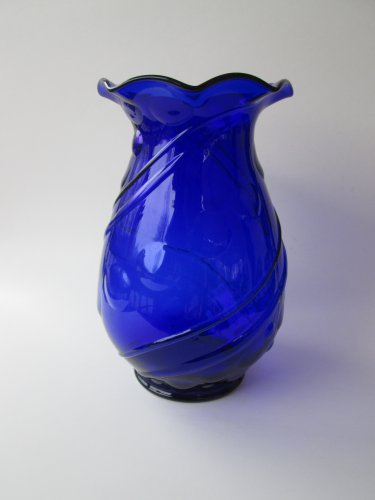 Cobalt Blue Art Deco Vase by LOUIE Glass Company