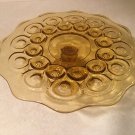 L E Smith Moon and Stars Amber Cake Stand Plate
