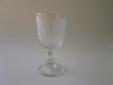 Iris and herringbone Water Goblet