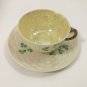 Belleek Shamrock Tea Cup & Saucer Green  Mark