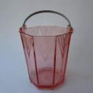 Westmoreland Glass Chevron Pink depression era ice bucket Art Deco design