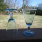 Bryce Cosmopolitan Blue (Cerulean)  Wine Glasses Set of 6 Six Stemware